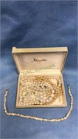 Cultured pearl necklace 14 1/2 inches long and a