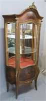 FRENCH STYLE SERPENTINE GLASS FRONT VITRINE