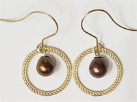 10K Gold Fresh Water Pearl(5 x7mm)Earrings