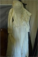 Vintage 2 piece wedding dress and accessories