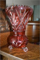 Boheman cut glass vase