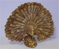 Large decorative gilt peacock figure