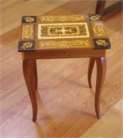 Italian inlaid jewellery box table