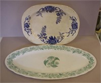 Two Victorian English pottery platters