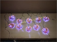 LED lighted pink heart lights