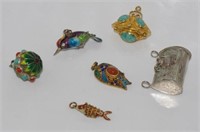Various Oriental enamel charms