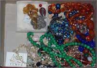 Box of various costume necklaces