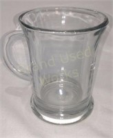 Lot of 5 Large Thick Clear Glass Mugs With Handles