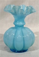 Fenton Glass Fluted Ruffled Rim Rib Vase