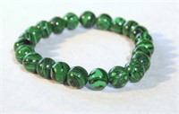 8mm Green Malachite Round Gemstone Bracelet