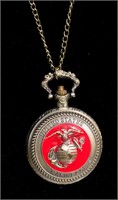 Bronze Marine Corps Quartz Pendant Pocket Watch