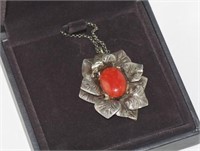 Georg Jensen chain with a coral flower pendant