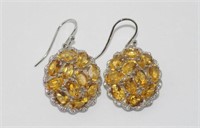 Yellow sapphire earrings with 9ct white gold hooks
