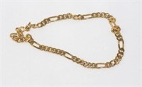Yellow gold flat link bracelet marked 9K