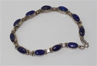 Silver and lapis lazuli bracelet