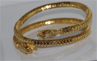 Vintage fashion snake bracelet with red eyes