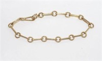 9ct yellow gold long and round link bracelet