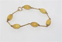 Vintage 9ct yellow gold and ivory bracelet