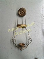 Antique brass hanging light frame