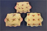 Three Shelley floral dishes
