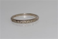 Vintage 18ct white gold and diamond band