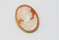 18ct yellow gold cameo brooch / pendant