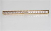 Two tone 14ct gold and diamond brooch
