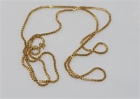 Long 9ct yellow gold box chain necklace