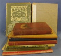 Nine vintage hard cover art and poetry books