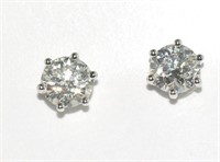 18ct white gold and diamond studs