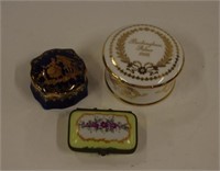 Three ceramic trinket boxes