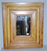 Square pine framed mirror