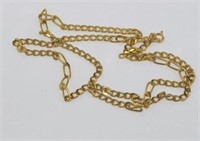 18ct yellow gold small & large link necklace