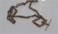 Vintage fob chain necklace with t-bar