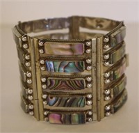 Mexican sterling silver & paua shell bracelet