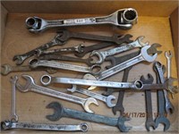 Assortment of box and open end wrenches and