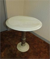 Marble base and top lamp table 16 X 16.5"H