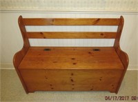 Pine Deacons bench with storage