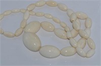 Good vintage graduated ivory bead necklace