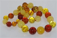 Matinee length multi-colour Baltic amber necklace