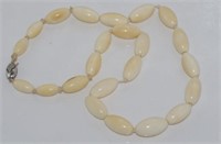 Vintage graduated ivory bead necklace