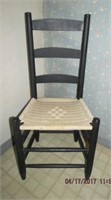 Painted ladder back chair with rope seat