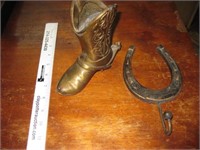 Box Lot - Solid Brass Boot & Horseshoe Hook