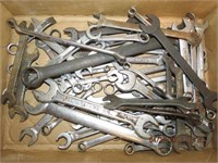 Assortment of combination and open end wrenches