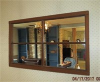 Pine window frame mirror 30.75 X 19"H