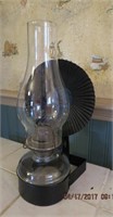 Oil lamp with wall bracket and shield 13"H