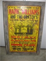 Hank Williams Framed Show Poster