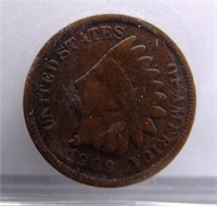 1909-S Indian head cent. Fine. Key date.