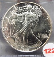 1988 Pristine White American silver Eagle. GEM.