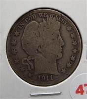 1911-D Barber half dollar.